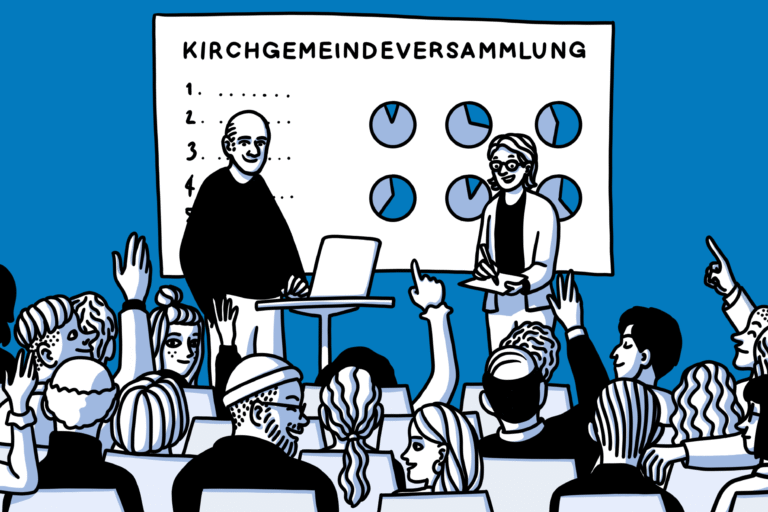Kirchgemeindeversammlung Illustration Reformierte Kirche Seen